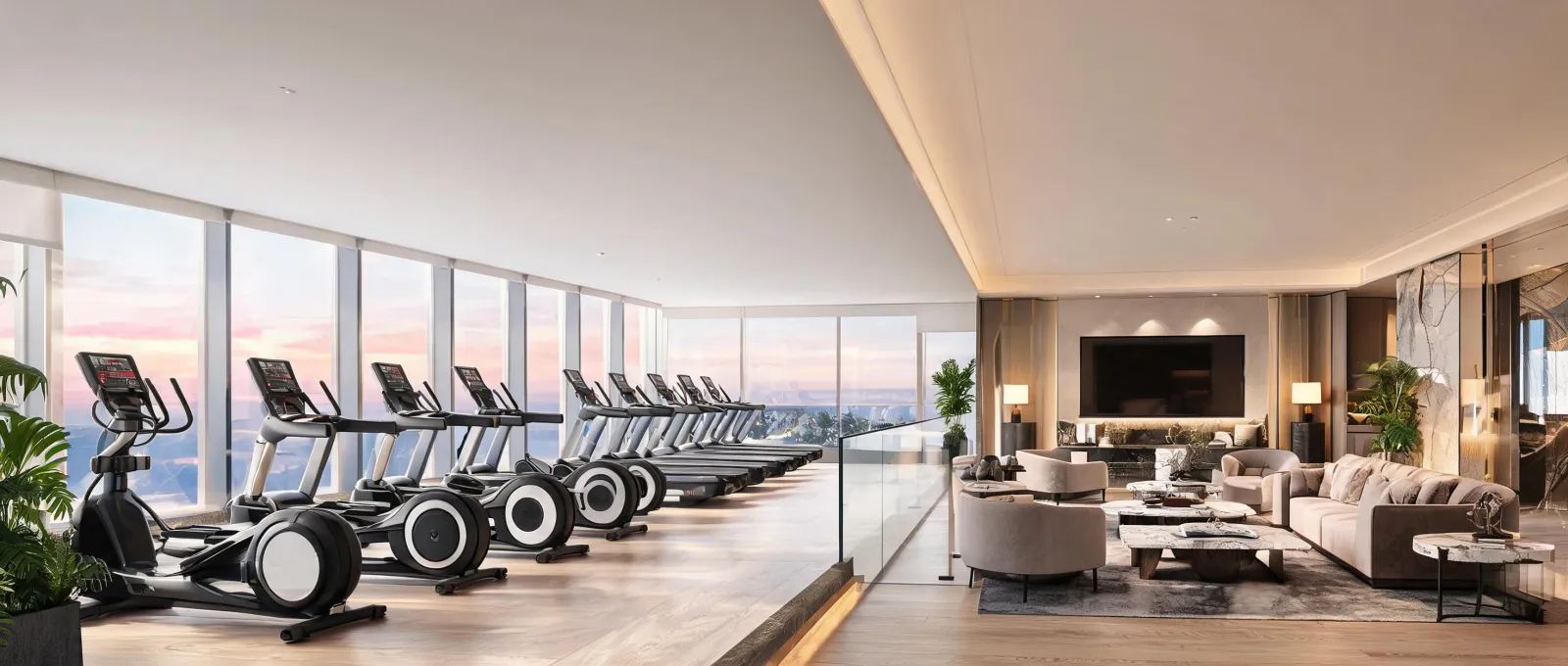 Hotel resort gym wide